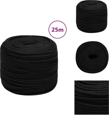 Produktbild von vidaXL Arbeitsseil Schwarz 8 mm 25 m Polyester -  Seile