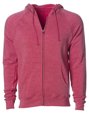 Productafbeelding van Independent - Zip-up hoodie voor heren/dames, uni, raglanmouwen, model LT5896 (maat M) (granaatrood)
