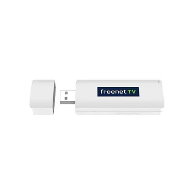 Produktbild von freenet TV DVB-T2 USB TV-Stick Weiß, Neu – internetunabhängiger Full HD TV-Empfang für PC & Laptop (Windows, Mac) mit DVB-T2 HD, HEVC H.265 Standard, EPG, Videotext und automatischem Kanalsuchlauf, ideal für mobile Nutzung.