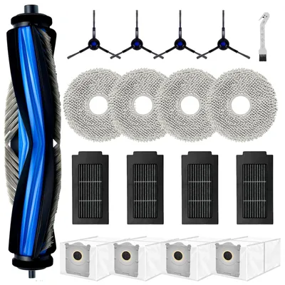 Produktbild von Zubehör für Saugroboter, 4 Staubbeutel, 4 Wischpads, 4 HEPA Filter, 4 Seitenbürsten, 1 Hauptbürste, 1 Reinigungsbürste