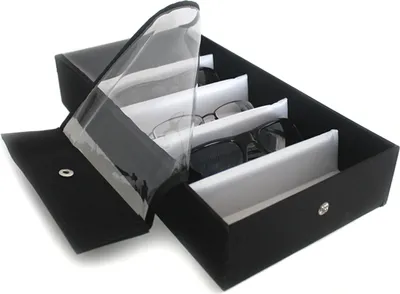 Produktbild von Brillenkoffer Brillendisplay Brillenständer mit Schutzfolie für 5 Brillen