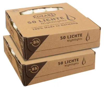 Immagine prodotto di Set di 100 candeline bianche – senza profumo, durata di combustione 8 ore