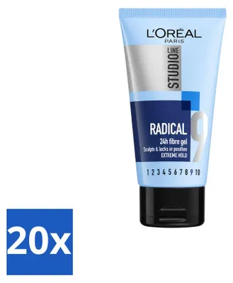 Image de 20 x L'Oréal Paris Studio Line Radical 24H Gel Fixant Super Fort 150 ml - Pack avantage - 20 pièces