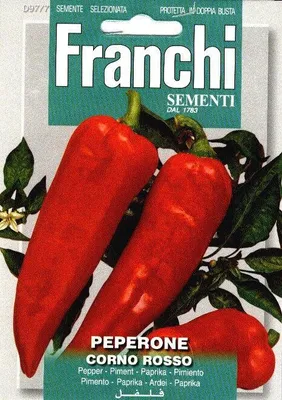 Produktbild von Franchi Sementi Gemüse Saatgut Roter Spitzpaprika 'Peperone Corno Rosso 97/7'
