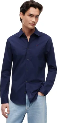Immagine prodotto di Camicia da uomo Tommy Jeans, modello Original Stretch, a maniche lunghe, blu (Black Iris), taglia XXS