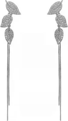 Produktbild von Paar baumelnde Ohrringe, Blätter, lange Quasten, Ins-Stil, Schmuck, lange Ohrringe für Hochzeit-Silber