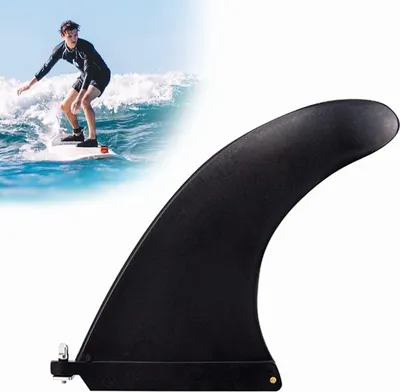 Produktbild von Famanu Surfboard Fin für Longboards, SUP und aufblasbare Kajaks - 21,5 cm, Schwarz, inklusive Schraube