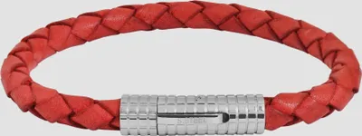Produktbild von Akzent Echtlederarmband, geflochten mit Edelstahlclipverschluss