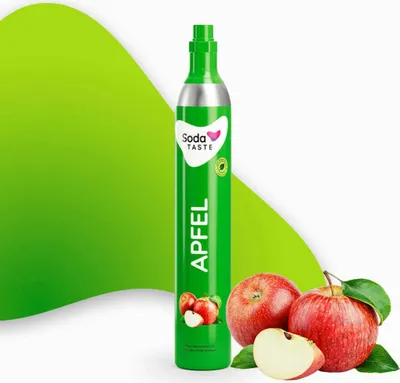 Produktbild von SodaTASTE Apfel CO2-Kaufzylinder (Schraubventil) für bis zu 60 l 18 Stück