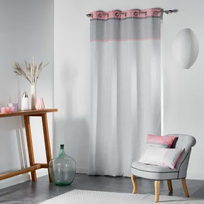 Obrázek produktu pro Závěs MATIK 140 x 260 cm, bílý s růžovou výzdobu