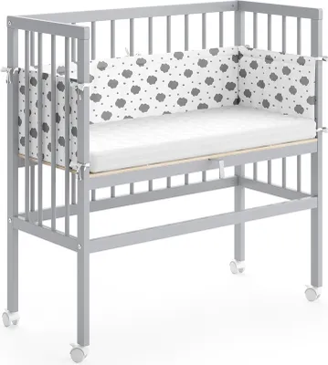 Produktbild von Vitalispa Beistellbett Sophie, 40 x 90 cm 1 Seitenschiene, Grau