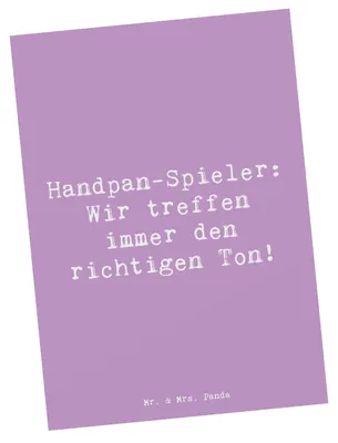 Produktbild von Mr. & Mrs. Panda Postkarte Spruch Handpan Spieler - Lavendeltraum - Geschenk, Ansichtskarte, Ansichtskarten, Fotokarte, Lernen, Meditation, Instrument, Musiker, Grußkarte
