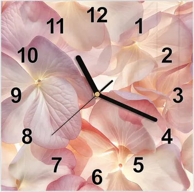 Produktbild von Wanduhr aus Glas mit Motiv Pastellblütenzauber- 30 x 30 cm - inkl. Aufhängesystem
