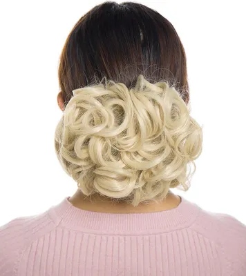 Produktbild von Haarelastiek synthetisch haar für Haarknoten - hellgoldblond/hellblond