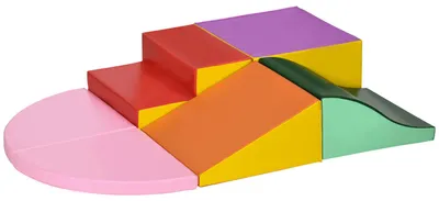 Immagine prodotto di Set 6 Costruzioni Morbide per Bambini 1-3 Anni inPoliuretanoed EPE Multicolore Rosa Arancione