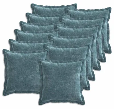 Obrázek produktu pro vidaXL, povlak na polštář, 12 kusů, barva: modrá, rozměry: 50 x 50 cm, materiál: plyšová látka