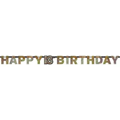 Produktbild von Banneraufschrift 18. Geburtstag Sparkling, 240cm, 1 Stk.