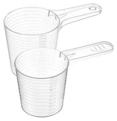 Mini-Messbecher-Set, 2 Stück, 120 ml + 150 ml, Kunststoff, transparent