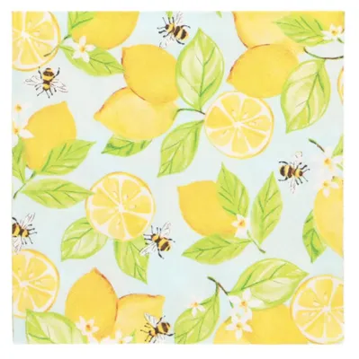 Produktbild von PAPSTAR Servietten 1/4-Falz, 33x33 cm, "Lemon Grove", 3-lagig | Folie (20 Stück)