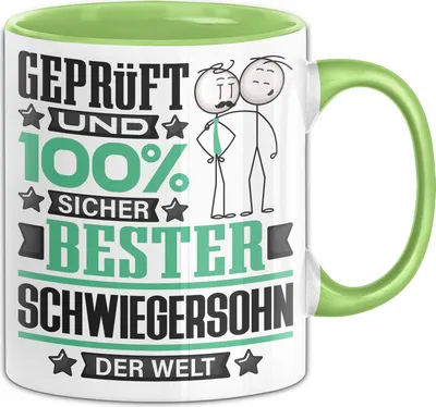 Produktbild von Schwiegersohn Geschenk Lustiger Spruch für Schwiegersohn Geschenkidee Bester Schwiegersohn Der Welt (Grün)