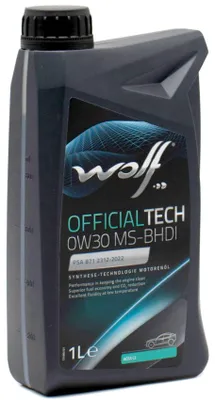 Produktbild von WOLF Officialtech MS-BHDI für 0W-30 1 Liter Motoröl Motorenöl Vollsynthetisch 9.55535-DS1 9.55535-GS1 Iveco 18-1811 SC1 LV PSA B71 2312 Öl