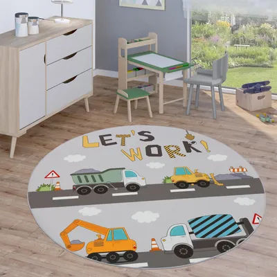 Image de Tapis pour enfants Tapis rond Tapis de jeu pour chambre d'enfant Tapis moderne Dimensions 160 cm Rond