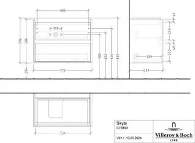 Produktbild von Villeroy & Boch C79800VJ WTUS Skyla C79800 772x596x439mm 2