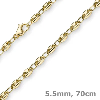 Produktbild von 5,5mm Ankerkette Kette Collier Schiffsanker Halskette aus 750 Gold Gelbgold 70cm