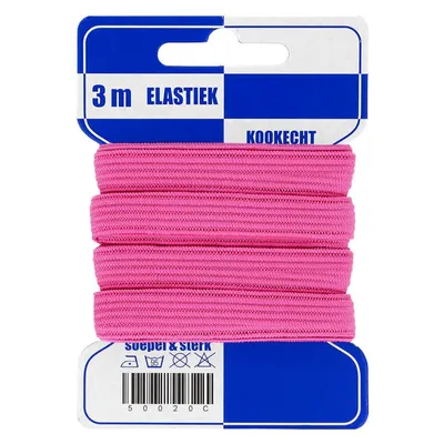 3 m Gummilitze Gummiband 10 mm pink