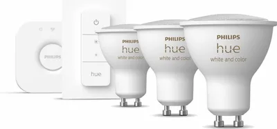 Produktbild von Philips Hue Color Amb. GU10 Bluet. (3 Stk.) weiß 0MB