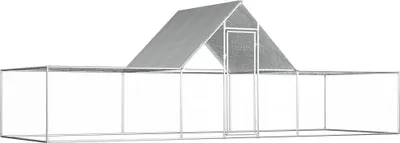 Image de The Living Store Poulailler 6x2x2 m Acier galvanisé