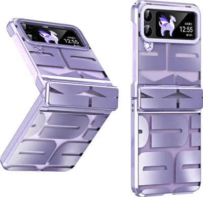 Produktbild von Hülle für Samsung Galaxy Z Flip 3 5G Hülle mit Scharnierschutz, Galvanisierter Klar Schutzhülle Lila