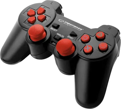 Image de Manette de jeu PS2/PS3/PC USB Esperanza "Corsair" noir/rouge