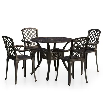 Obrázek produktu pro vidaXL 5dílná sada Bistro Set Litý hliník Bronz