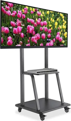 Produktbild von Manhattan Universal TV-Ständer auf Rollen mit besonders hoher Traglast , Für Bildschirme von 37" bis 100" und bis zu 150 kg*, AV-Fachboden, schwarz, 94 cm (37"), 2,54 m (100"), 170 kg, 200 x 200 mm, 800 x 400 mm, Schwarz