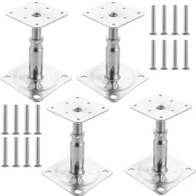 Zdjęcie produktu dla Wspornik słupka regulowany 100 150 mm stal ocynkowana zestaw 4 szt