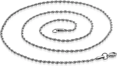 Produktbild von Halskette Kordelkette Seilkette Edelstahl Herren Damen Kette Autiga® silber 3 mm 50 cm