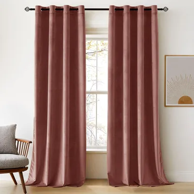 Samt-Verdunkelungsvorhänge 2er-Set 140x225 cm Altrosa