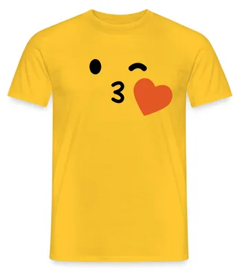 Produktbild von Spreadshirt Emoticon Kuss Kostüm Karneval Gruppenkostüm Männer T-Shirt, XL, Gelb