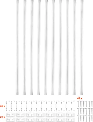 Immagine prodotto di SucceBuy Profilo LED Set da 10 pezzi 2 m, profilo anodizzato per cartongesso con copertura opaca, tappi terminali e clip di fissaggio, profilo da incasso per cartongesso, profilo in alluminio per montaggio a parete e a soffitto