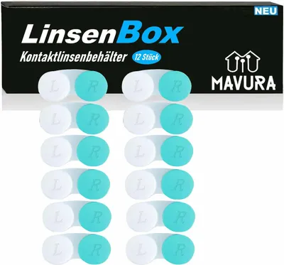 Produktbild von LinsenBox Kontaktlinsenbehälter Kontaktlinsendosen weiche & harte Linsen [12er]