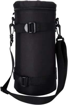 Productafbeelding van Lenstas Deluxe - Lens Pouch - Lens Beschermen - Waterbestendig Materiaal - 125 x 290 mm - Zwart
