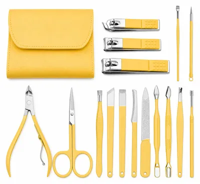 Productafbeelding van Manicureset, tondeuse, schaar, manicureset 42069-YELLOW, AI-gegenereerde afbeelding