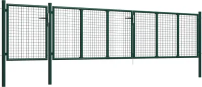 Produktbild von vidaXL Gartentor aus Stahl 500 x 100 cm Grün