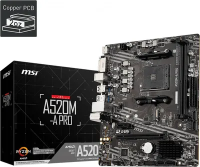 Immagine prodotto di MSI A520M-A PRO scheda madre AMD A520 Socket AM4 micro ATX