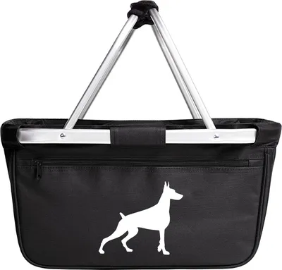 Produktbild von Huuraa Einkaufskorb Dobermann Silhouette 20 Liter Black faltbarer Tragekorb Geschenkidee