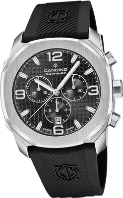 Zdjęcie produktu dla Kauczukowy zegarek męski Candino chronograf sportowy czarny sportowy D2UC4774/6