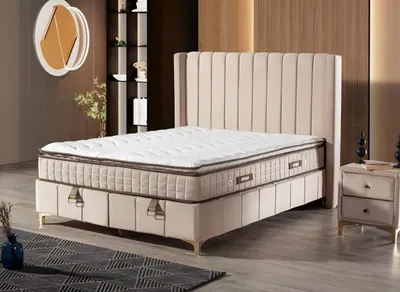 Produktbild von s Boxspringbett Modernes Design elegantes Kopfteil für höchsten Komfort