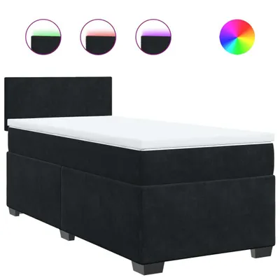 Produktbild von vidaXL Boxspringbett mit Matratze Schwarz Samt
