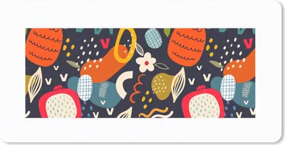 Produktbild von MuchoWow® Schreibtischunterlage Lebensmittel - Ananas - Drachenfrucht - Abstrakt - Blau 80x40 cm - XXL Mauspad - Gaming Mauspad